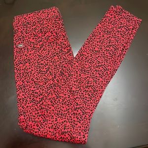 Alice + Olivia Red and Black Skinny Jeans